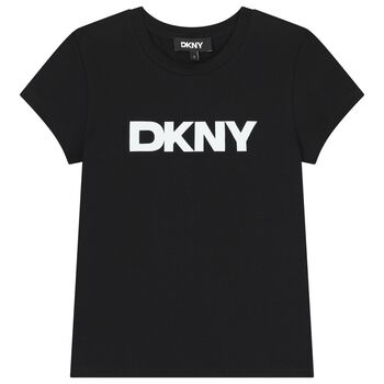 تيشيرت بنات بالشعار باللون الاسود 