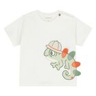 Younger Boys White & Orange Shorts Set, 1, hi-res