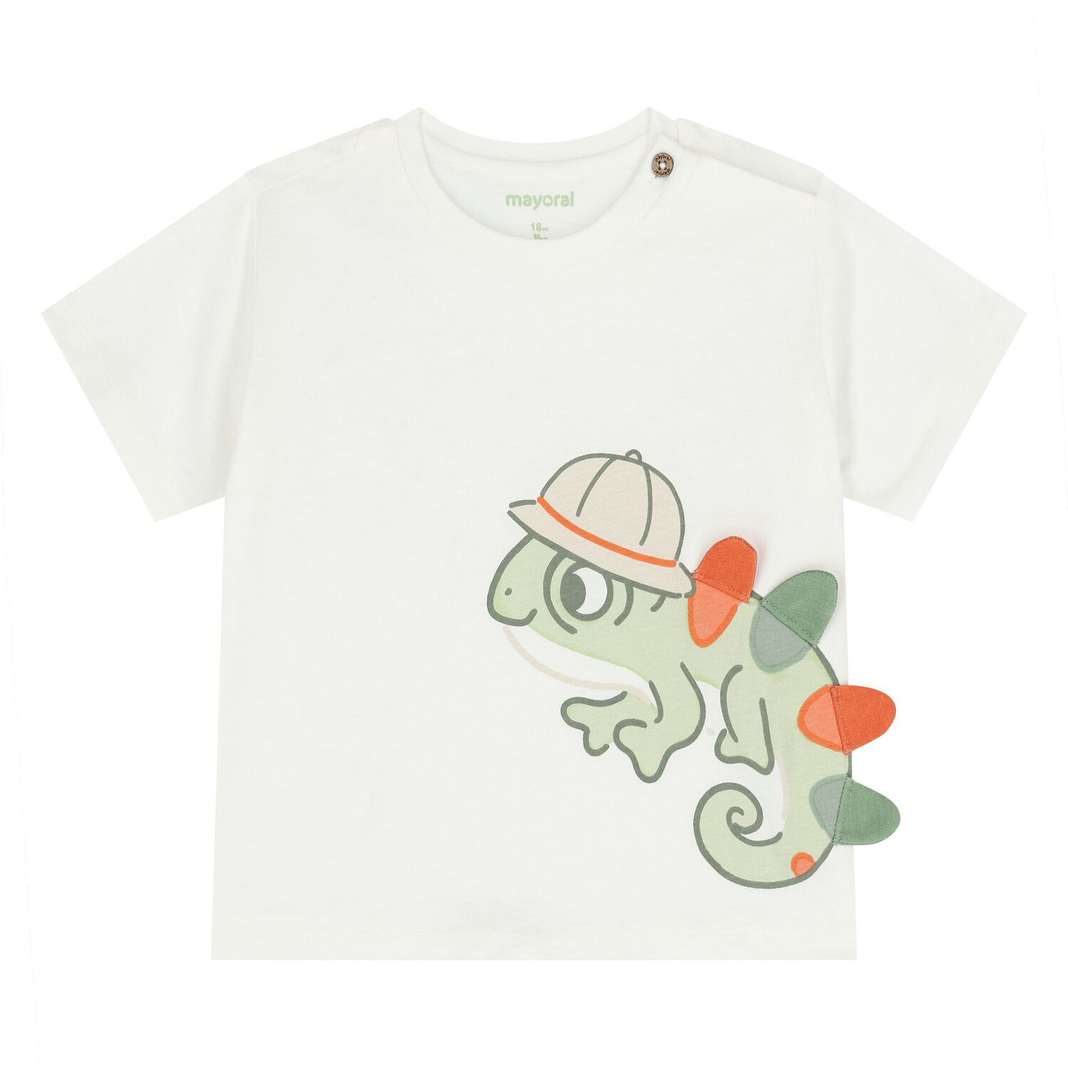 Younger Boys White & Orange Shorts Set, 1, hi-res