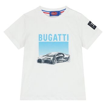 تي شيرت أولاد بالشعار باللون الأبيض