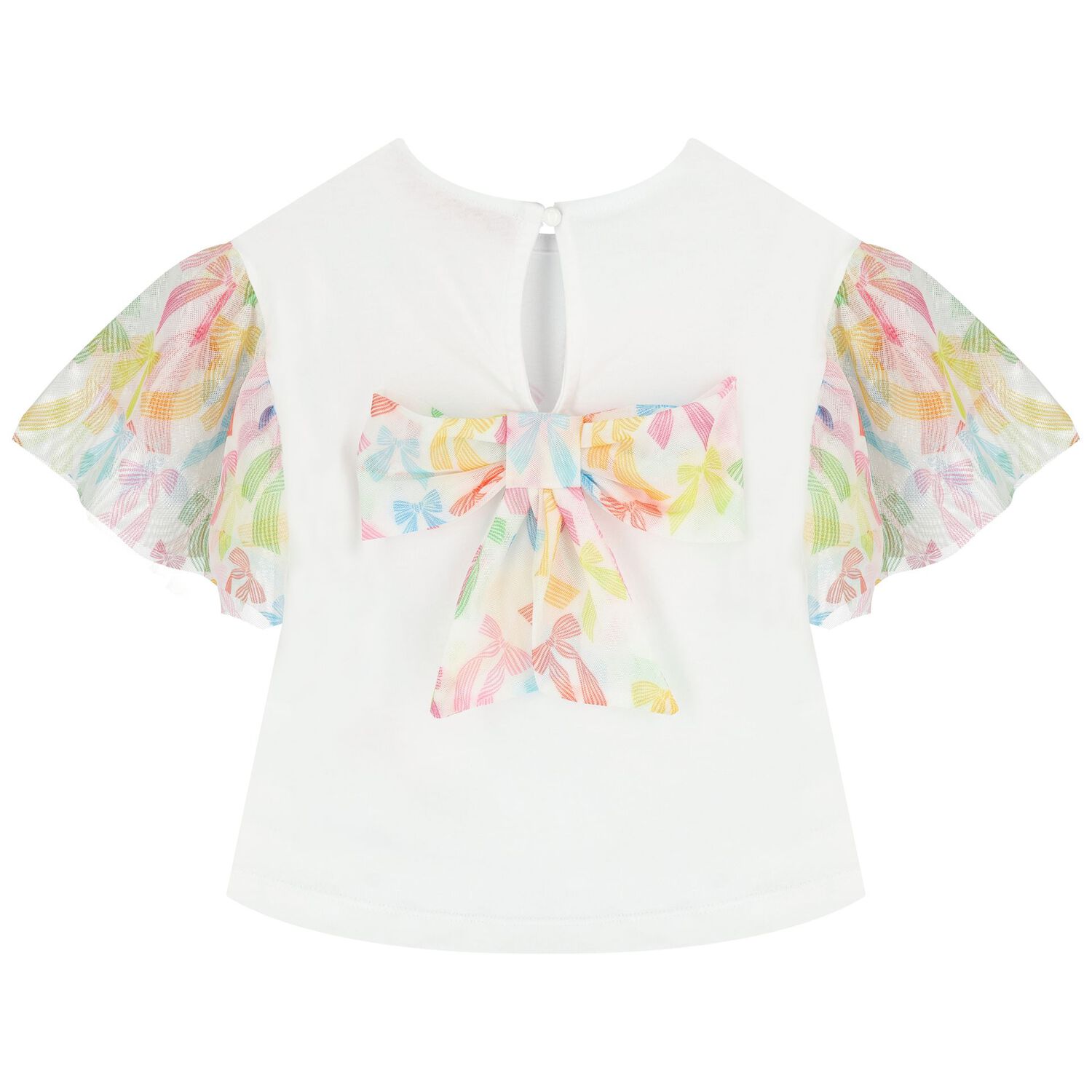 Girls White Bow Skirt Set, 1, hi-res