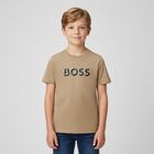 Boys Beige Logo T-Shirt, 2, hi-res