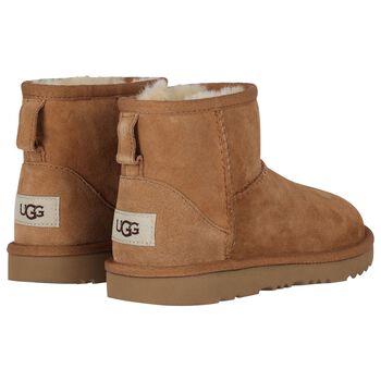 Beige Classic Mini II Suede Boots