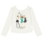 Girls Ivory Sequin Long Sleeve Top, 1, hi-res