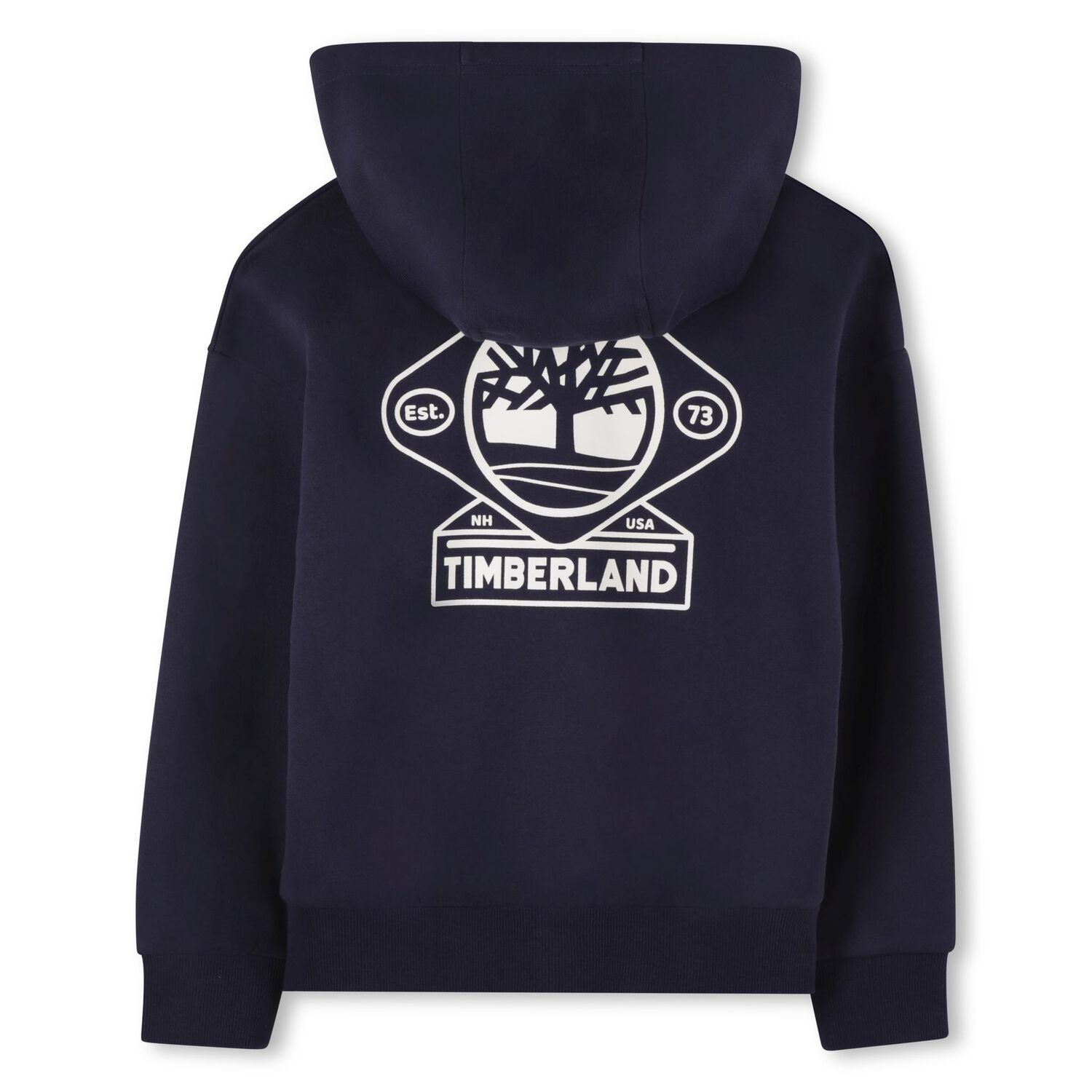 Boys Navy Blue Logo Hooded Zip Up Top, 2, hi-res image number null