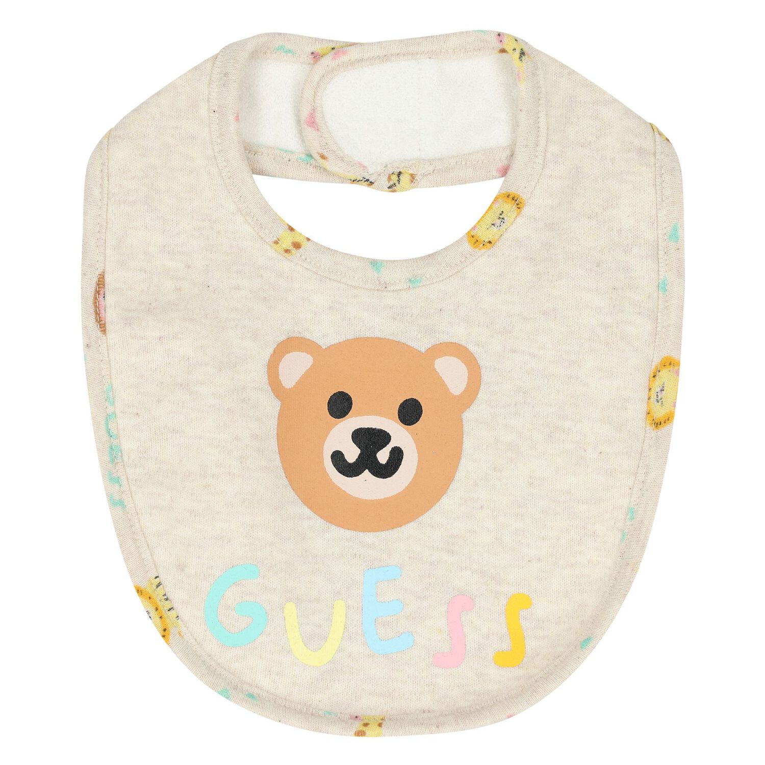 Beige Logo Teddy Bear Baby Bib ( 2-Pack ), 1, hi-res