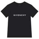 Boys Black Logo T-Shirt, 1, hi-res