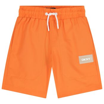 Boys Orange Logo Shorts