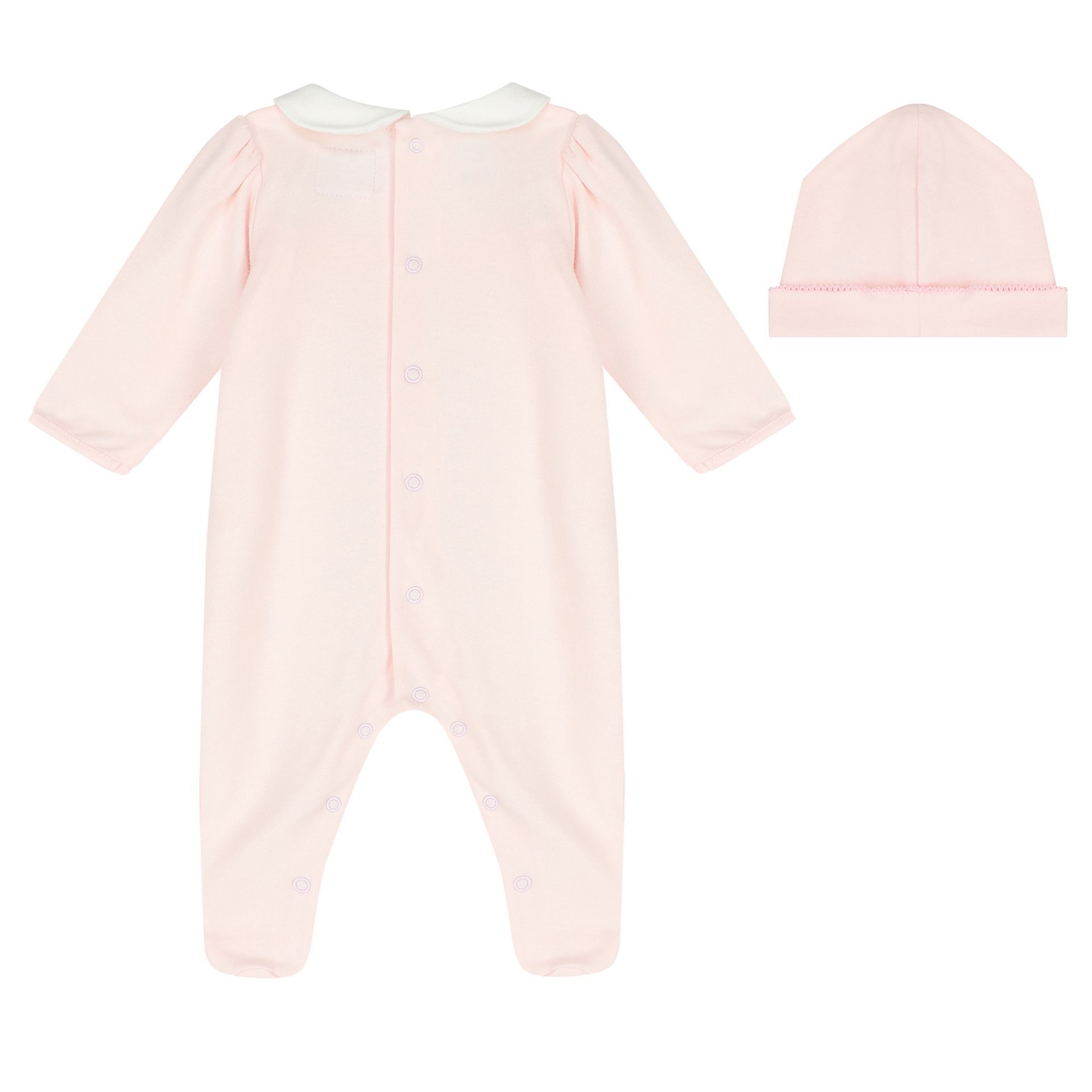 Emile et Rose Baby Girls Pink Cotton Babygrow Hat Set Junior Couture UAE