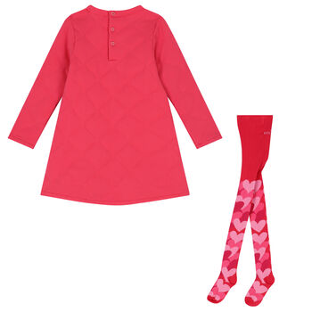Girls Pink Logo Dress Set
