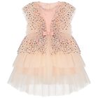 Girls Pink Embellished Tulle Dress, 1, hi-res