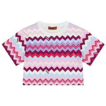 Girls Purple & Pink Logo Zigzag T-Shirt