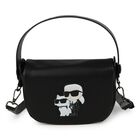 Girls Black Ikonik Mini-Me Logo Handbag, 1, hi-res