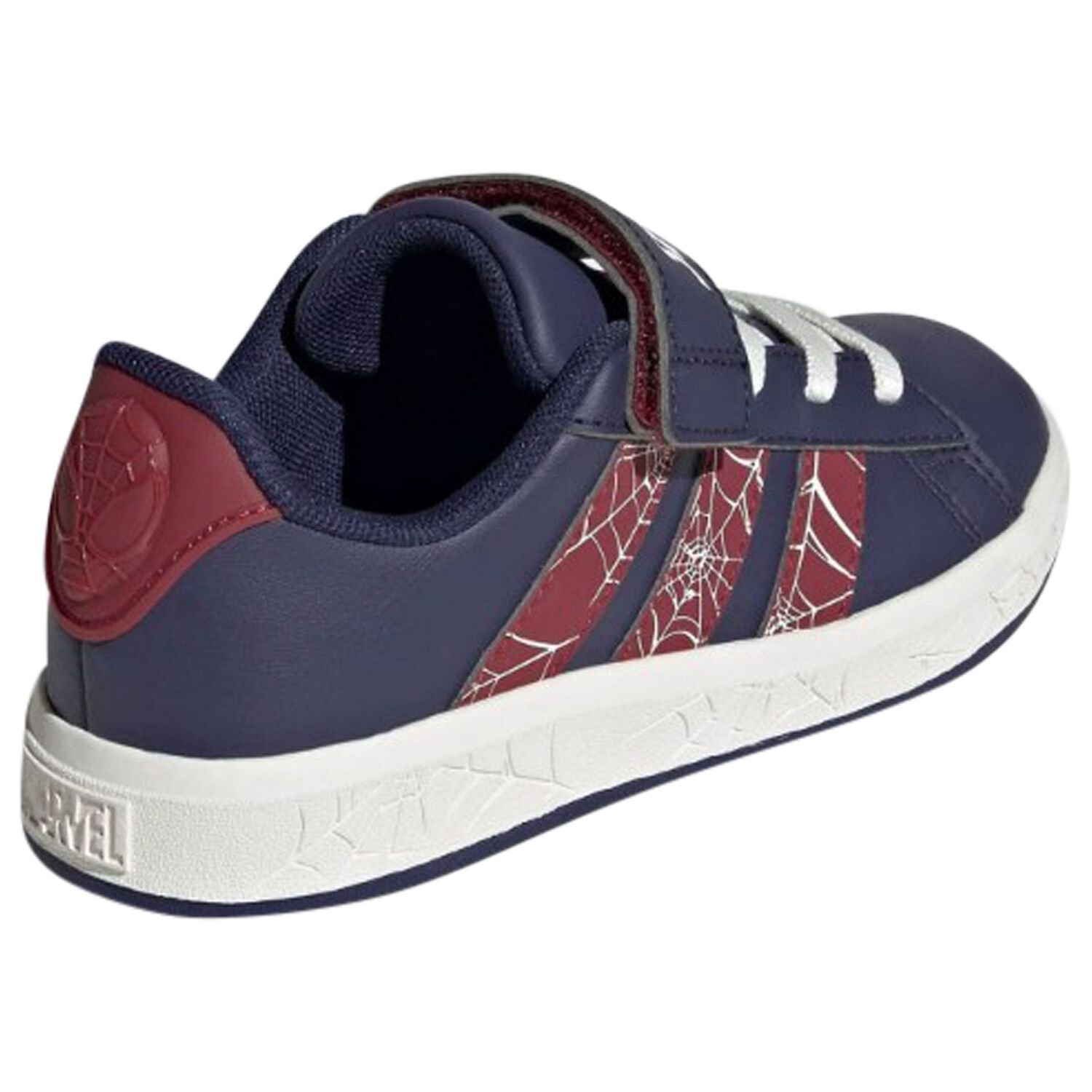 Boys Navy Blue Marvel Grand Court Trainers, 1, hi-res