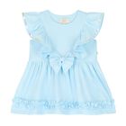 Baby Girls Blue Ruffle Dress, 1, hi-res