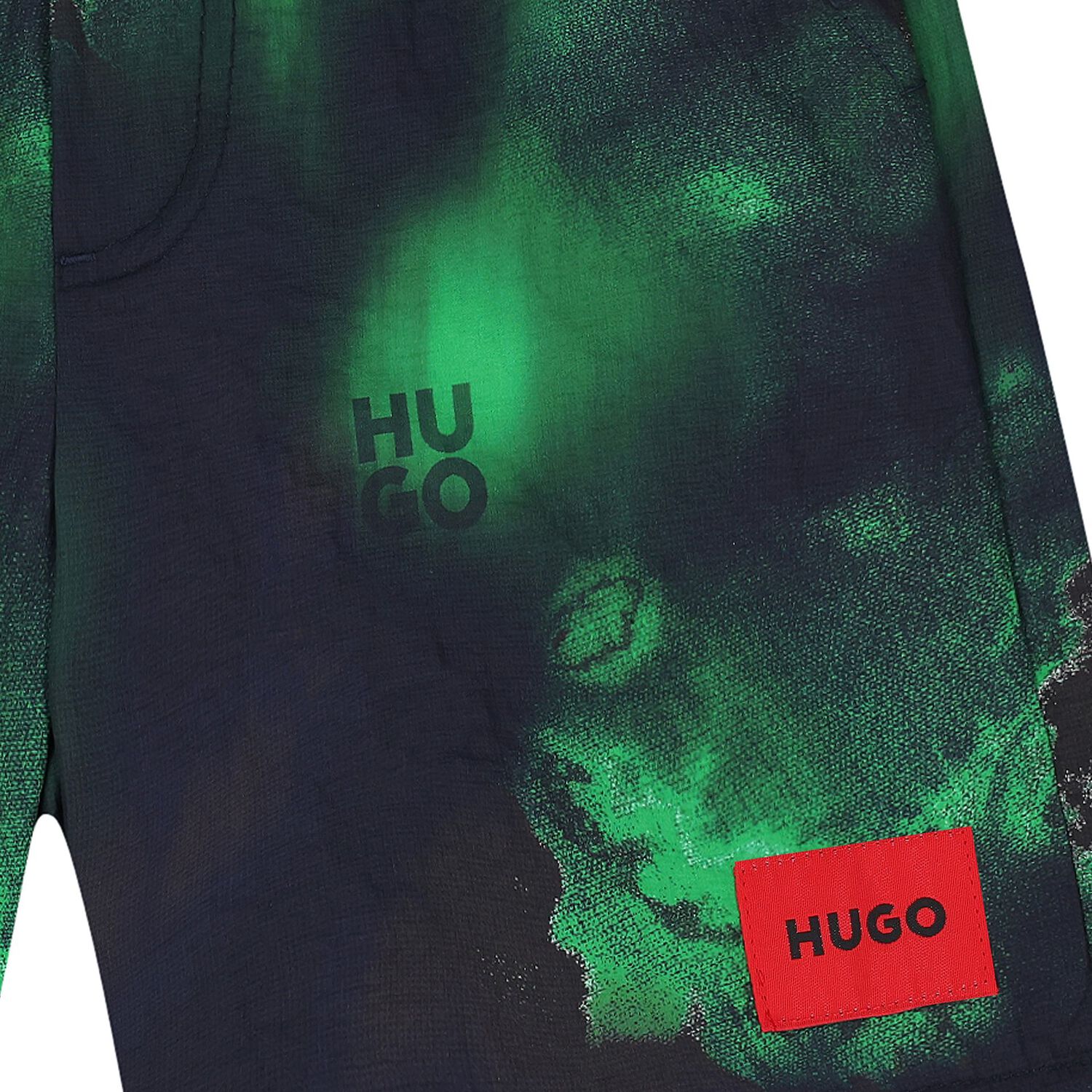 Boys Navy & Green Logo Swim Shorts, 2, hi-res image number null
