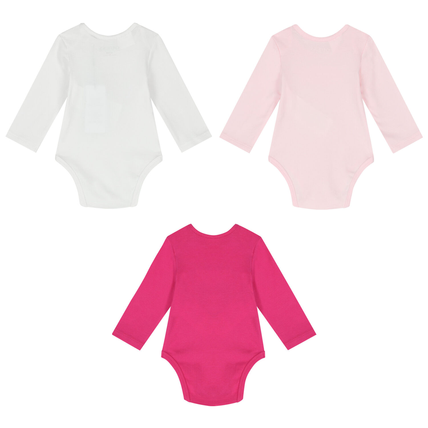 Baby Girls White & Pink Logo Bodysuits ( 3-Pack ), 1, hi-res