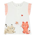 طقم شورت بطبعة باللون الأبيض والزهري للبنات ( قطعتين), 1, hi-res