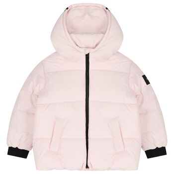 Girls Pink Logo Puffer Jacket