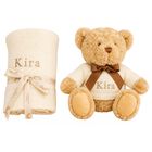 Ivory Personalised Teddy Baby Gift Set, 1, hi-res