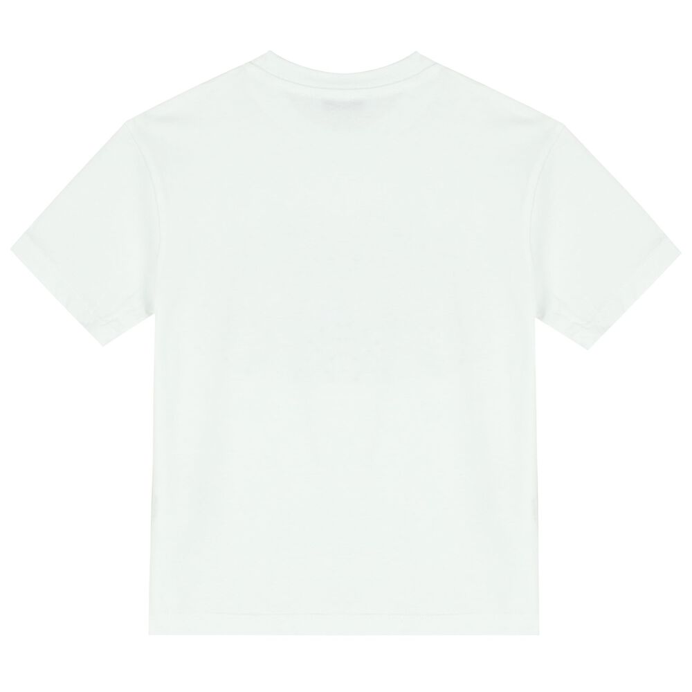 MSGM Girls White Embellished Logo T-Shirt | Junior Couture UAE