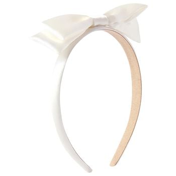 Girls white Bow Headband