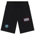 Boys White & Black Teddy Bear Logo Shorts Set, 1, hi-res