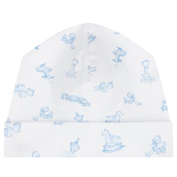 Baby Boys White & Blue Vintage Toy Treasures Hat