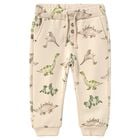 Younger Boys Beige Dinosaur Joggers, 1, hi-res