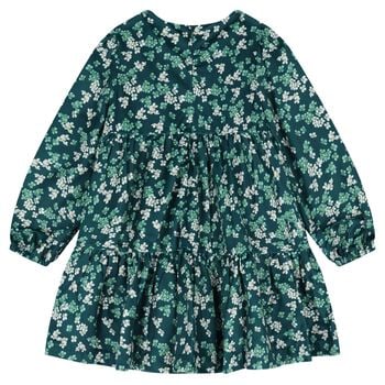 Girls Green Floral Dress