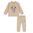 Younger Beige Elephant Logo Tracksuit, 1, hi-res