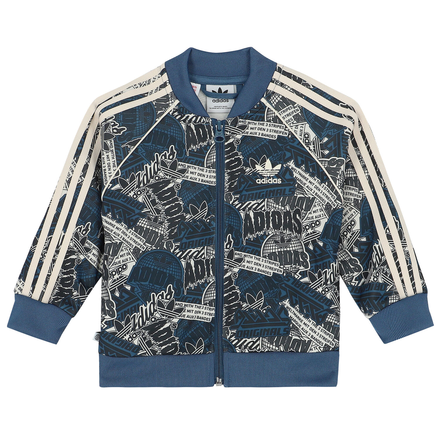 بدلة رياضية بالشعار باللون الأزرق، الأسود والعاجي, 1, hi-res