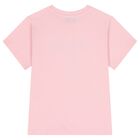 Girls Pink Teddy Bear Logo T-Shirt, 4, hi-res
