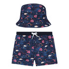 Younger Boys Swim Shorts & Hat Set, 1, hi-res