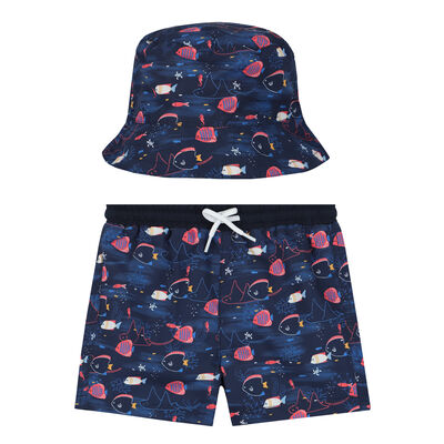 Younger Boys Swim Shorts & Hat Set