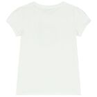 طقم تنورة بنات بالشعار باللون الأبيض والوردى, 1, hi-res