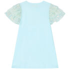 فستان بالشعار مطرز بالترتر باللون الأزرق, 2, hi-res