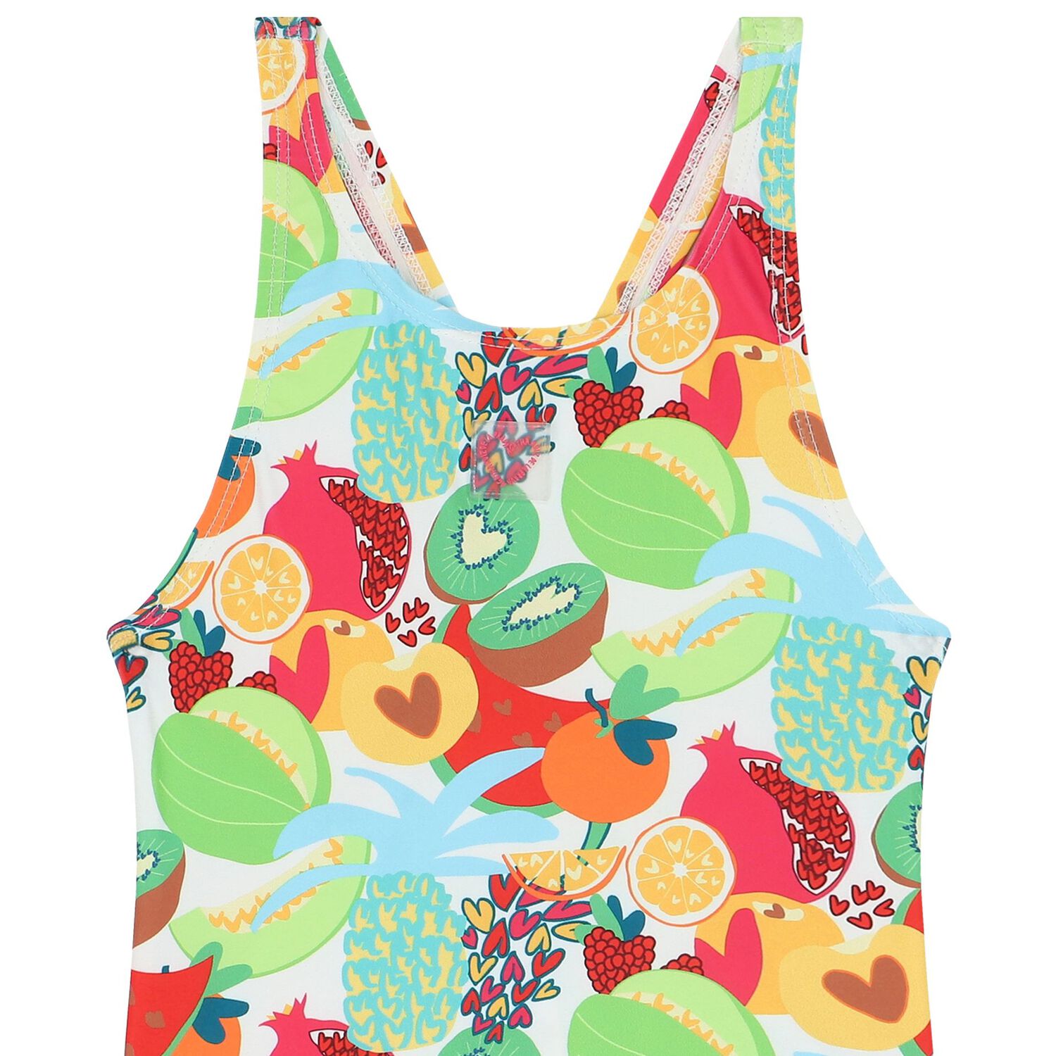 Girls Multi-Coloured Fruit Swimsuit, 1, hi-res