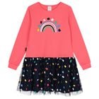 فستان تول باللون الوردي والكحلي للفتيات, 1, hi-res