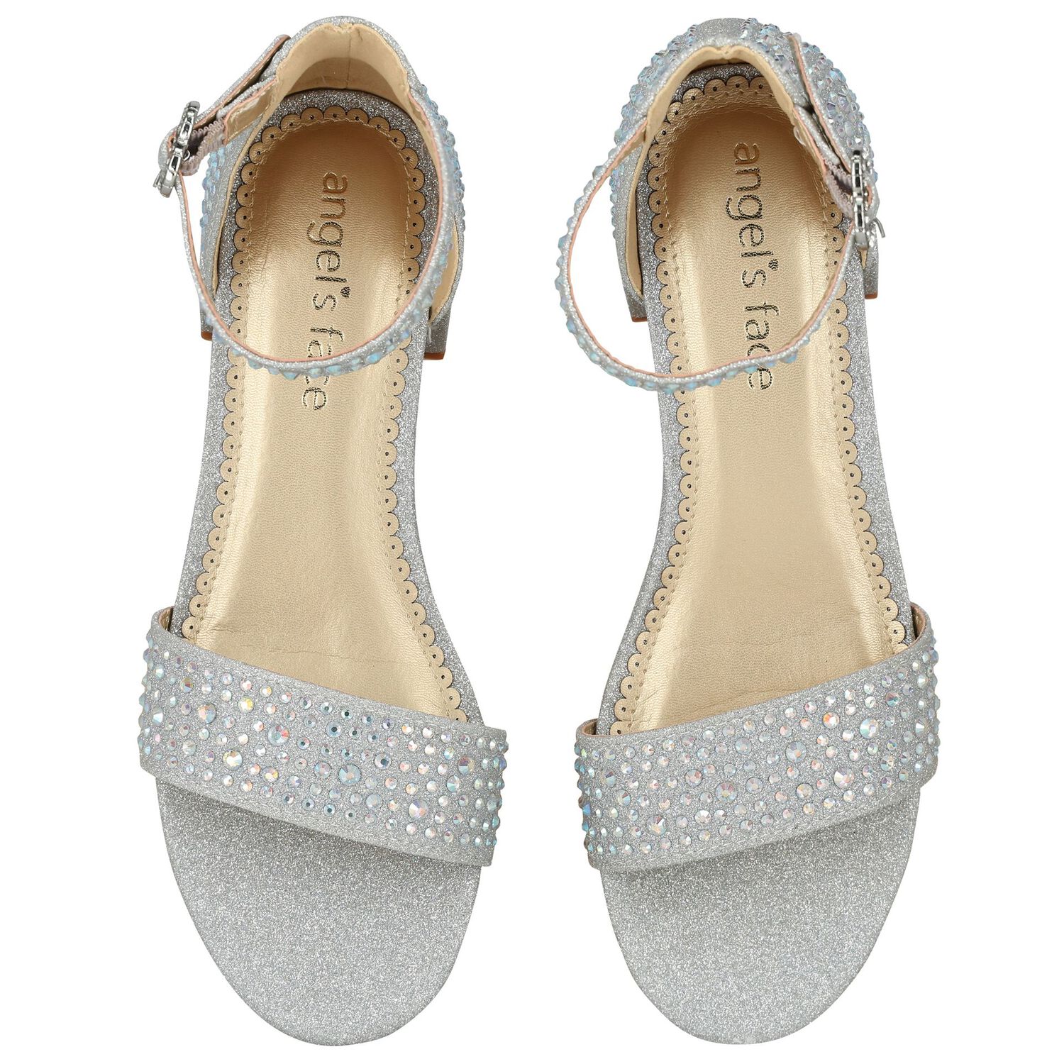 Girls Silver Embellished Sandals, 2, hi-res image number null