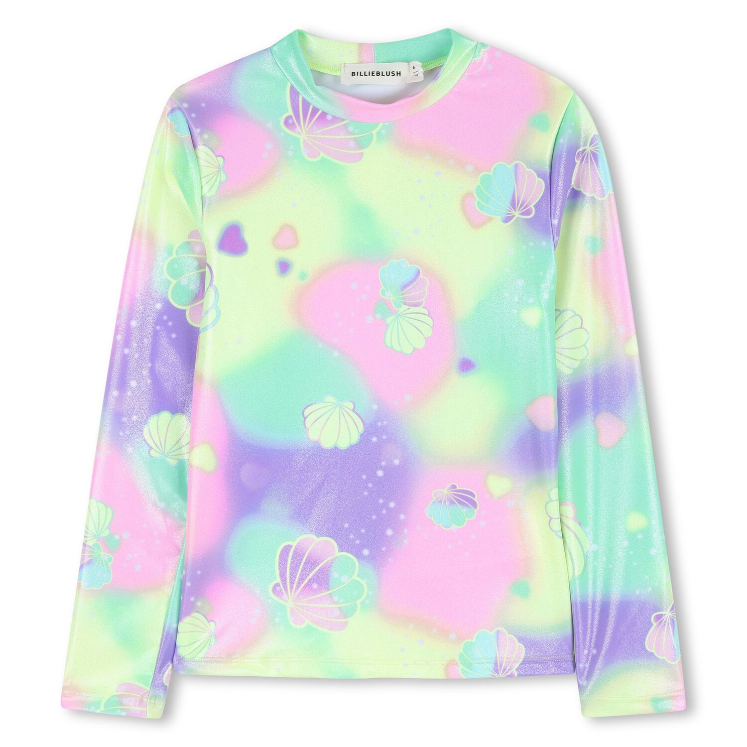 Girls Multi-Coloured Sea Shell Rash Vest, 1, hi-res