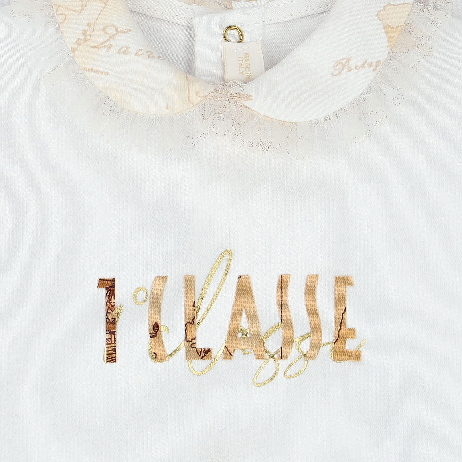 أفرول بالشعار باللون الأبيض للبنات, 1, hi-res