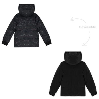 Girls Black Reversible Puffer Jacket