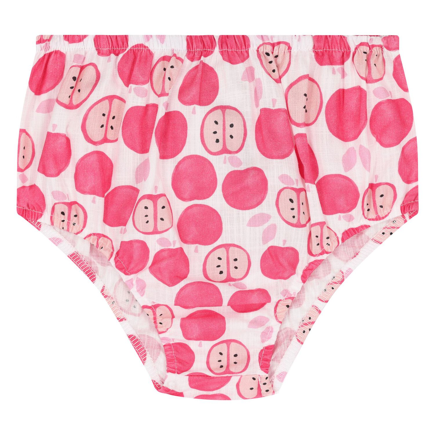 Baby Girls White & Pink Apple Dress Set, 1, hi-res