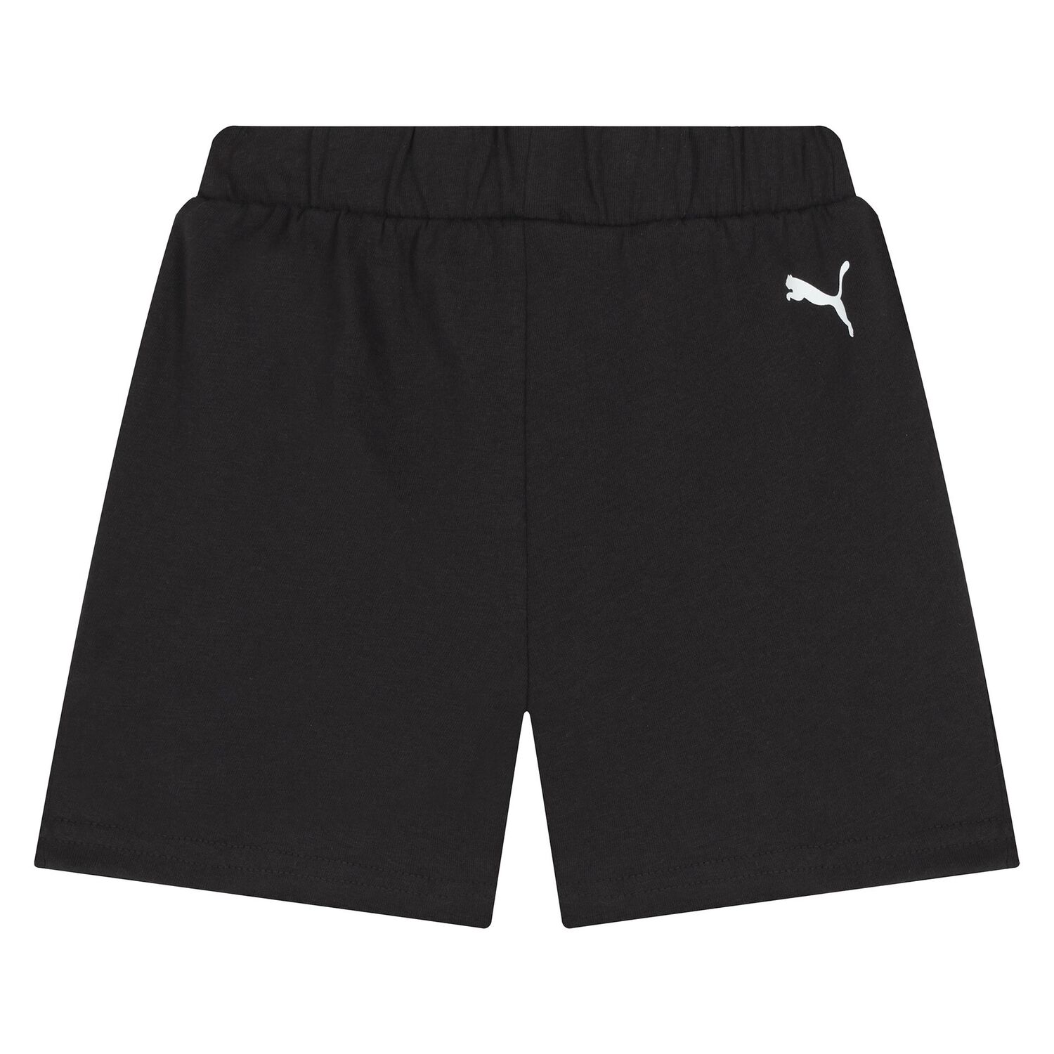 Younger Boys White & Black Logo Short Set, 1, hi-res