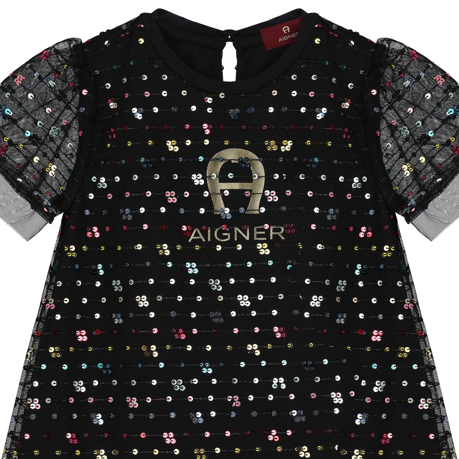 Girls Black Sequin Tulle Dress, 1, hi-res image number null
