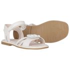 Girls Ivory Logo Flower Sandals, 1, hi-res