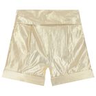 Girls Gold Lamé Shorts, 1, hi-res
