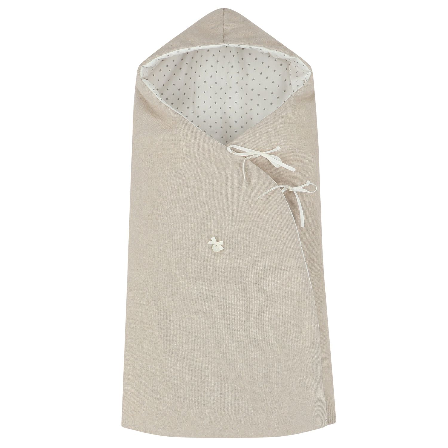 مدس مزين النجوم باللون البيج والأبيض , 3, hi-res