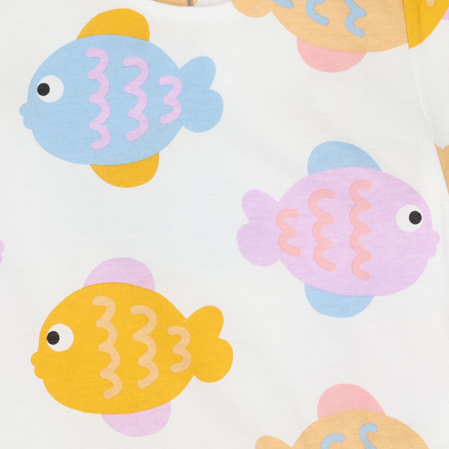 فستان بالسمكة باللون الابيض للبنات , 1, hi-res